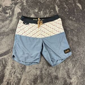 Howler Bros Board Shorts Heed The Call Floral Blue Men's 36 9.5" Inseam Swim